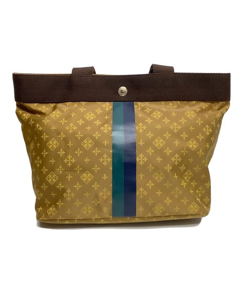 russet（ラシット）russet (ラシット) ラインプリントトートバッグ ブラウンの古着・服飾アイテム