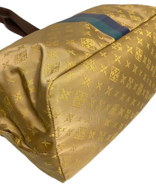 russet（ラシット）russet (ラシット) ラインプリントトートバッグ ブラウンの古着・服飾アイテム