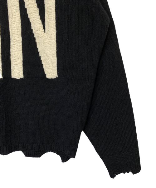 SAINT MICHAEL（セントマイケル）SAINT MICHAEL (セントマイケル) WOOL SWTER SIN（ウールセーターニット） ブラック サイズ:Mの古着・服飾アイテム