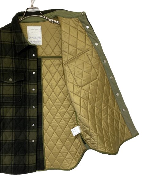 READYMADE（レディメイド）READYMADE (レディメイド) Blanket Check Shirt（ブランケット チェック シャツ） オリーブ サイズ:1の古着・服飾アイテム