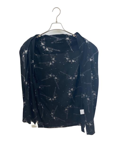 Thee Hysteric XXX（ジィ ヒステリックトリプルエックス）Thee Hysteric XXX (ジィ ヒステリックトリプルエックス) HYS BUTTERFLY柄 アロハシャツ ブラック サイズ:Lの古着・服飾アイテム