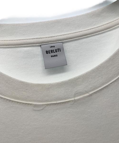 Berluti（ベルルッティ）Berluti (ベルルッティ) ブラウン ロゴTシャツ ホワイト×ブラウン サイズ:Mの古着・服飾アイテム