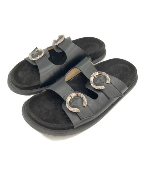 JIMMY CHOO（ジミーチュウ）JIMMY CHOO (ジミーチュウ) MARGA FLAT ブラック サイズ:38の古着・服飾アイテム