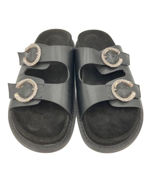 JIMMY CHOO（ジミーチュウ）JIMMY CHOO (ジミーチュウ) MARGA FLAT ブラック サイズ:38の古着・服飾アイテム