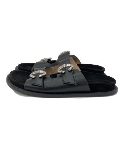 JIMMY CHOO（ジミーチュウ）JIMMY CHOO (ジミーチュウ) MARGA FLAT ブラック サイズ:38の古着・服飾アイテム