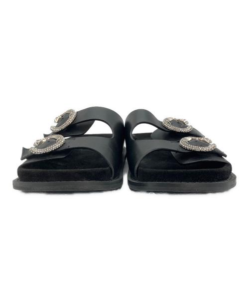 JIMMY CHOO（ジミーチュウ）JIMMY CHOO (ジミーチュウ) MARGA FLAT ブラック サイズ:38の古着・服飾アイテム