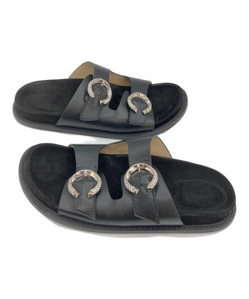 JIMMY CHOO（ジミーチュウ）JIMMY CHOO (ジミーチュウ) MARGA FLAT ブラック サイズ:38の古着・服飾アイテム