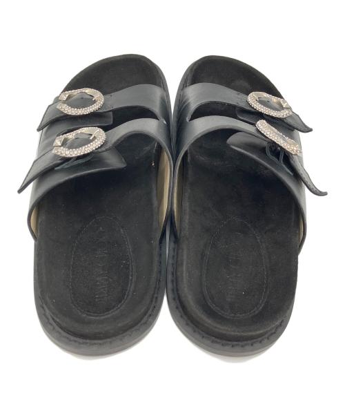 JIMMY CHOO（ジミーチュウ）JIMMY CHOO (ジミーチュウ) MARGA FLAT ブラック サイズ:38の古着・服飾アイテム