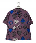 stussyステューシー）の古着「CARD SUITS SHIRT」｜パープル