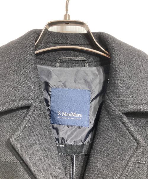 'S Max Mara（エスマックスマーラ）'S Max Mara (エスマックスマーラ) ウールベルテッド比翼コート ブラック サイズ:38の古着・服飾アイテム