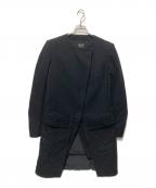 FENDIフェンディ）の古着「ノーカラーウールコート」｜ブラック