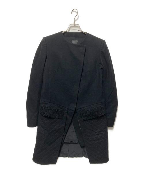 FENDI（フェンディ）FENDI (フェンディ) ノーカラーウールコート ブラック サイズ:40の古着・服飾アイテム