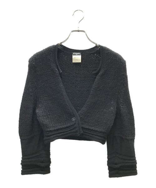 CHANEL（シャネル）CHANEL (シャネル) アルパカニットクロップドカーディガン ブラック サイズ:36の古着・服飾アイテム
