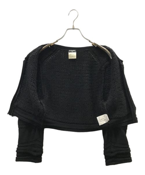 CHANEL（シャネル）CHANEL (シャネル) アルパカニットクロップドカーディガン ブラック サイズ:36の古着・服飾アイテム
