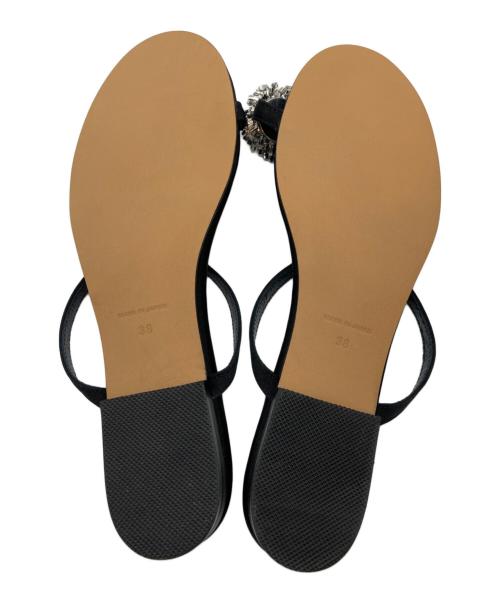 Hoaw（ハァウ）Hoaw (ハァウ) ビジューフラットサンダル ブラック サイズ:SIZE 38の古着・服飾アイテム