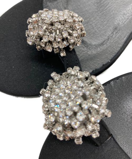 Hoaw（ハァウ）Hoaw (ハァウ) ビジューフラットサンダル ブラック サイズ:SIZE 38の古着・服飾アイテム