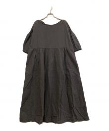 Natural by clip×studio clip（ナチュラル バイ クリップ×スタジオクリップ）の古着「リネンコットン配色ワンピース」｜グレー