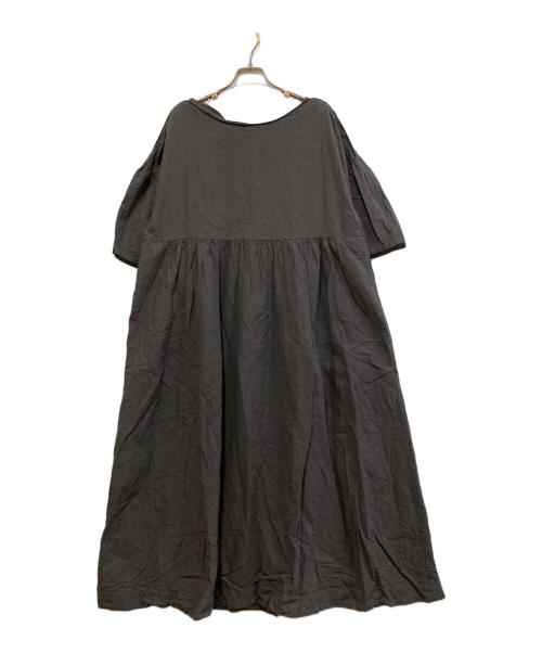 Natural by clip（ナチュラル バイ クリップ）Natural by clip (ナチュラル バイ クリップ) studio clip (スタジオクリップ) リネンコットン配色ワンピース グレー サイズ:FREEの古着・服飾アイテム