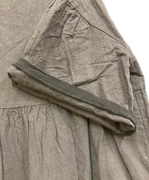 Natural by clip（ナチュラル バイ クリップ）Natural by clip (ナチュラル バイ クリップ) studio clip (スタジオクリップ) リネンコットン配色ワンピース グレー サイズ:FREEの古着・服飾アイテム