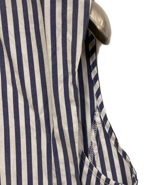 Spick and Span（スピック＆スパン）Spick and Span (スピックアンドスパン) サイドギャザーストライプワンピース ブルー×ホワイト サイズ:38の古着・服飾アイテム