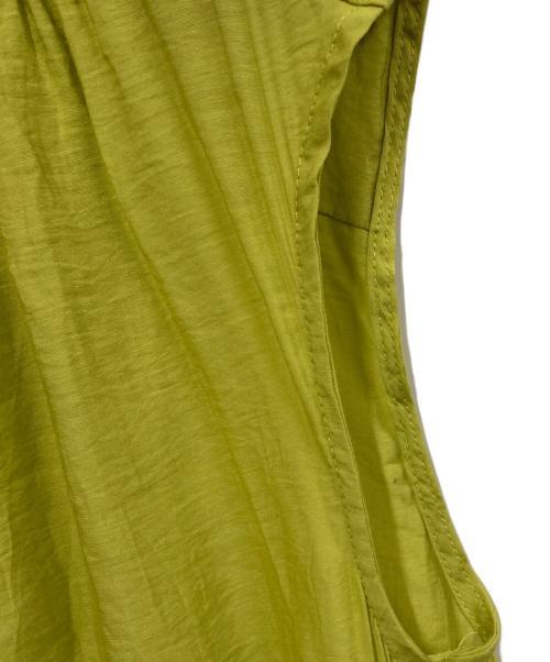 UNFILO（アンフィーロ）UNFILO (アンフィーロ) ヴィンテージシアー ギャザーワンピース 黄緑 サイズ:SIZE Mの古着・服飾アイテム