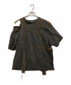 ANYLUCK×cycle by myobアニラック×サイクルバイエムワイオービー）の古着「SWITCHING T-SHIRTS」｜ブラック×ブラウン