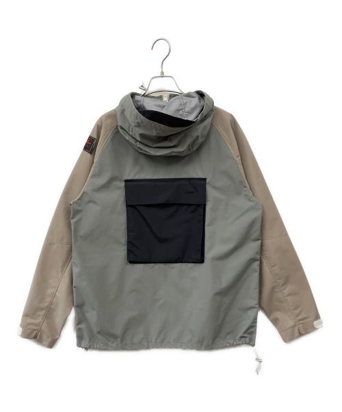 SYUMAN.（シュウマン）SYUMAN. (シュウマン) ナイロンフーデッドジャケット グレー×ベージュ サイズ:１の古着・服飾アイテム
