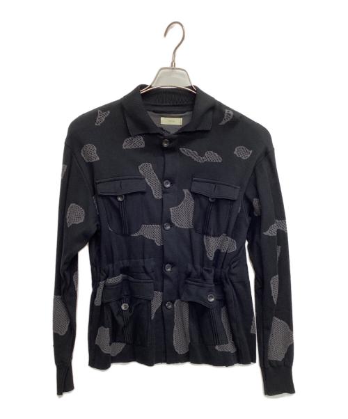 steaf（スティーフ）STEAF (スティーフ) SAFARI KNIT JACKET ブラック サイズ:Mの古着・服飾アイテム