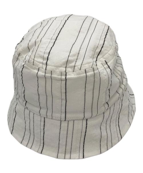 COOTIE PRODUCTIONS（クーティープロダクツ）COOTIE PRODUCTIONS (クーティープロダクツ) Stripe Sucker Cloth Bucket Hat ホワイト×ブラックの古着・服飾アイテム