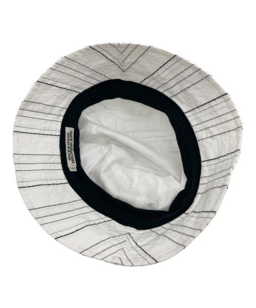 COOTIE PRODUCTIONS（クーティープロダクツ）COOTIE PRODUCTIONS (クーティープロダクツ) Stripe Sucker Cloth Bucket Hat ホワイト×ブラックの古着・服飾アイテム