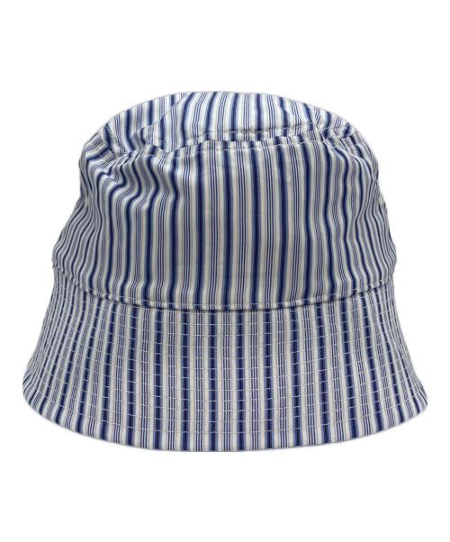 COOTIE PRODUCTIONS（クーティープロダクツ）COOTIE PRODUCTIONS (クーティープロダクツ) THOMAS MASON (トーマスメイソン) Stripe Broad Bucket Hat ブルー×ホワイトの古着・服飾アイテム