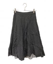 J&M DAVIDSON（ジェイ＆エム デヴィッドソン）の古着「ロゴ ドット プリント タックスカート」｜ブラック