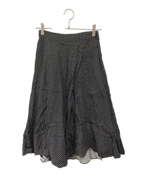 J&M DAVIDSON（ジェイ＆エム デヴィッドソン）J&M DAVIDSON (ジェイ＆エム デヴィッドソン) ロゴ ドット プリント タックスカート ブラック サイズ:6の古着・服飾アイテム