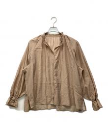 Spick and Span（スピックアンドスパン）の古着「ハイブリットフリルカラーボリュームスリーブブラウス」｜ベージュ
