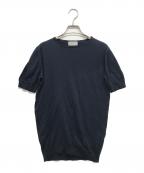 JOHN SMEDLEYジョンスメドレー）の古着「シーアイランドコットン半袖ニット」｜ネイビー