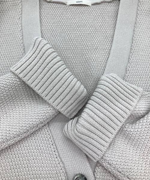 YORI（ヨリ）YORI (ヨリ) コットンVネックカーディガン ベージュ サイズ:FREEの古着・服飾アイテム