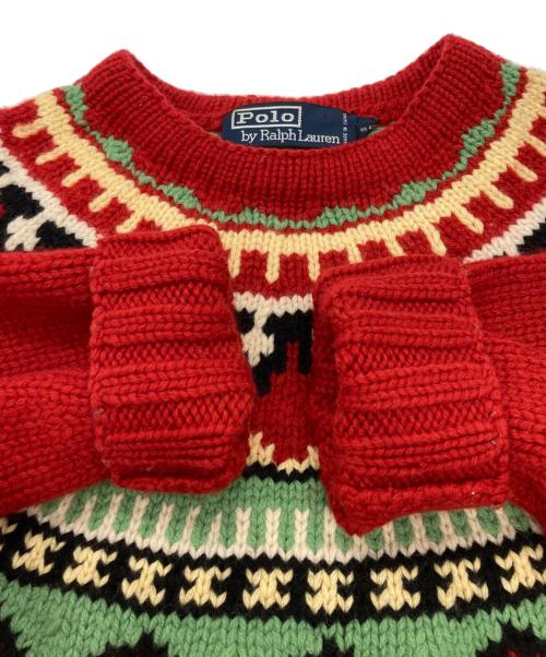 POLO RALPH LAUREN（ポロ・ラルフローレン）POLO RALPH LAUREN (ポロ・ラルフローレン) ノルディックセーター レッド サイズ:Ｌの古着・服飾アイテム