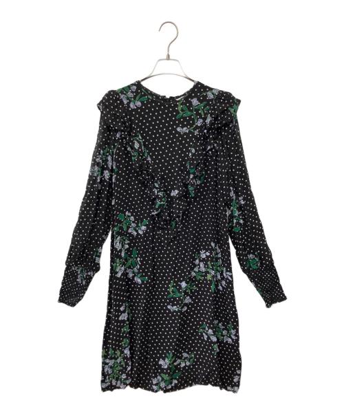 GANNI（ガニー）Ganni (ガニー) 花柄ワンピース ブラック サイズ:36の古着・服飾アイテム