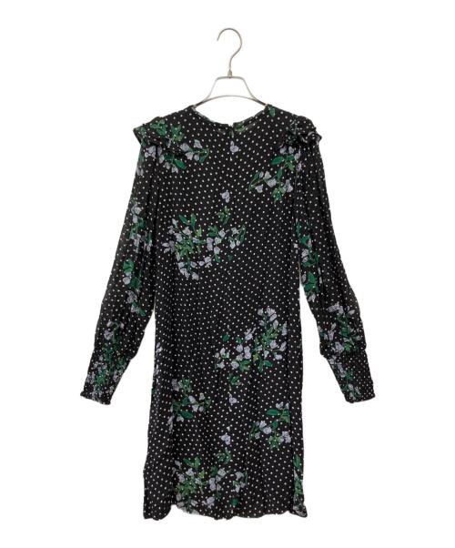 GANNI（ガニー）Ganni (ガニー) 花柄ワンピース ブラック サイズ:36の古着・服飾アイテム