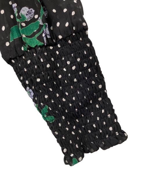 GANNI（ガニー）Ganni (ガニー) 花柄ワンピース ブラック サイズ:36の古着・服飾アイテム