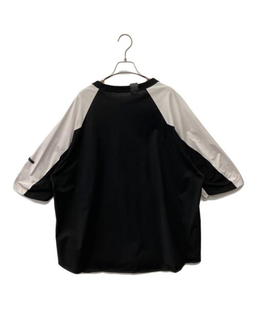 N.HOOLYWOOD（エヌ ハリウッド）N.HOOLYWOOD (エヌ ハリウッド) RAGLAN SLEEVE SHIRT ブラック×ホワイト サイズ:38の古着・服飾アイテム