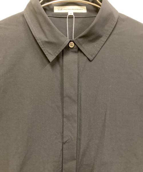 23区（ニジュウサンク）23区 (ニジュウサンク) シャツワンピース ブラック サイズ:SIZE 38の古着・服飾アイテム
