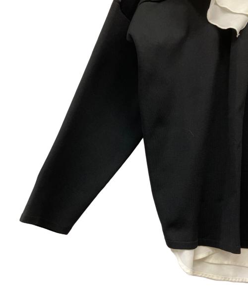 KUMIKYOKU（クミキョク）KUMIKYOKU (クミキョク) デザインカラーブラウスコンビ ニット ブラック×ホワイト サイズ:Freeの古着・服飾アイテム