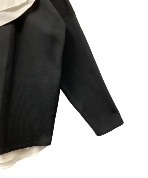 KUMIKYOKU（クミキョク）KUMIKYOKU (クミキョク) デザインカラーブラウスコンビ ニット ブラック×ホワイト サイズ:Freeの古着・服飾アイテム