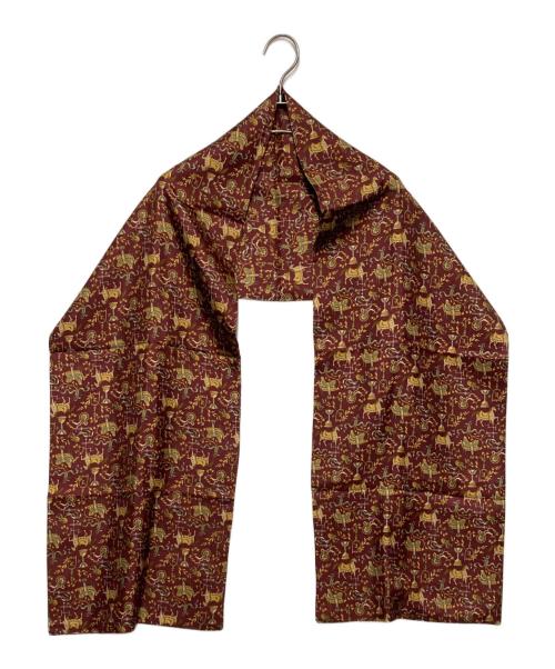 Salvatore Ferragamo（サルヴァトーレ フェラガモ）Salvatore Ferragamo (サルヴァトーレ フェラガモ) 総柄シルクスカーフ ブラウンの古着・服飾アイテム