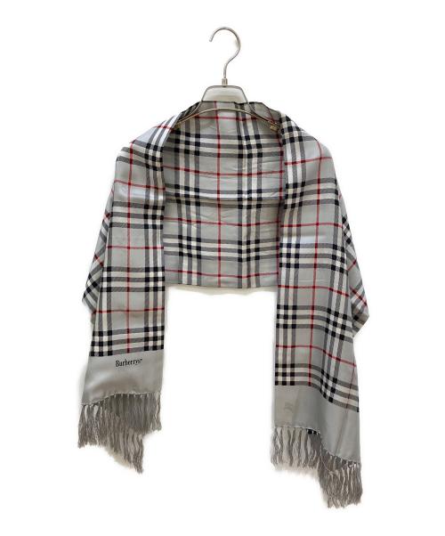 Burberry's（バーバリー）Burberry's (バーバリーズ) シルクチェックストール グレーの古着・服飾アイテム