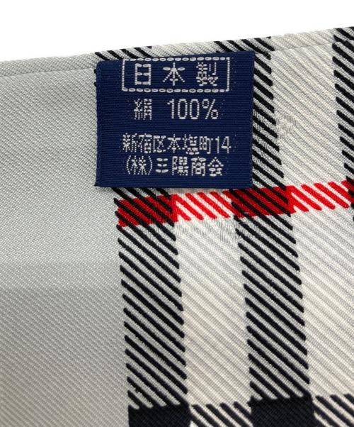 Burberry's（バーバリー）Burberry's (バーバリーズ) シルクチェックストール グレーの古着・服飾アイテム