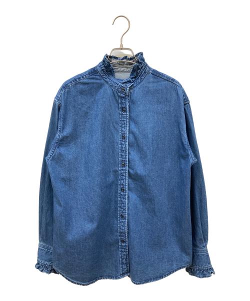 JOURNAL STANDARD relume（ジャーナルスタンダード レリューム）JOURNAL STANDARD relume (ジャーナルスタンダード レリューム) デニムフリルブラウス インディゴ サイズ:FREEの古着・服飾アイテム