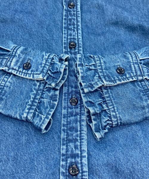 JOURNAL STANDARD relume（ジャーナルスタンダード レリューム）JOURNAL STANDARD relume (ジャーナルスタンダード レリューム) デニムフリルブラウス インディゴ サイズ:FREEの古着・服飾アイテム