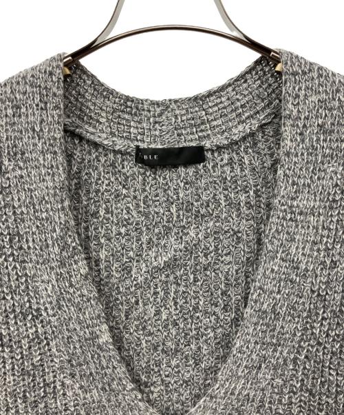 Noble（ノーブル）Noble (ノーブル) ウールペーパーヤーン片畦ニットベスト グレー サイズ:Fの古着・服飾アイテム